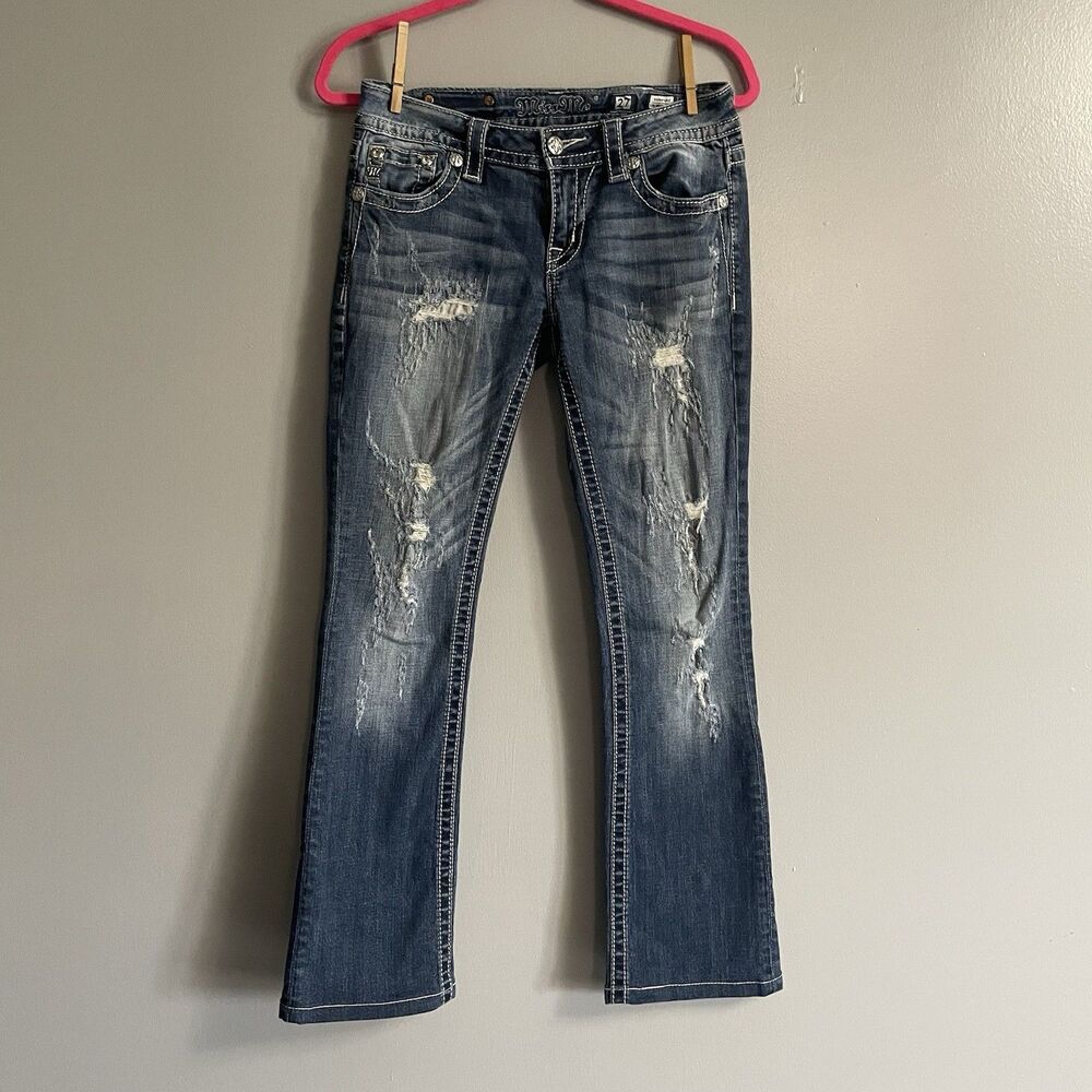 Women’s Miss Me Jeans 27 Slim Boot 29” Inseam Distressed